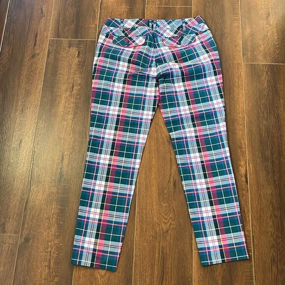 Louis Castel Paris Golf Pants in Olive and Red. plaid. Size 75. US 8 - Picture 7 of 8